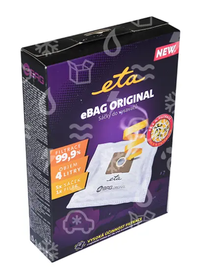 sáčky z mikrovlákna ETA eBAG, balení 5 ks + 1 ks výstupního filtru